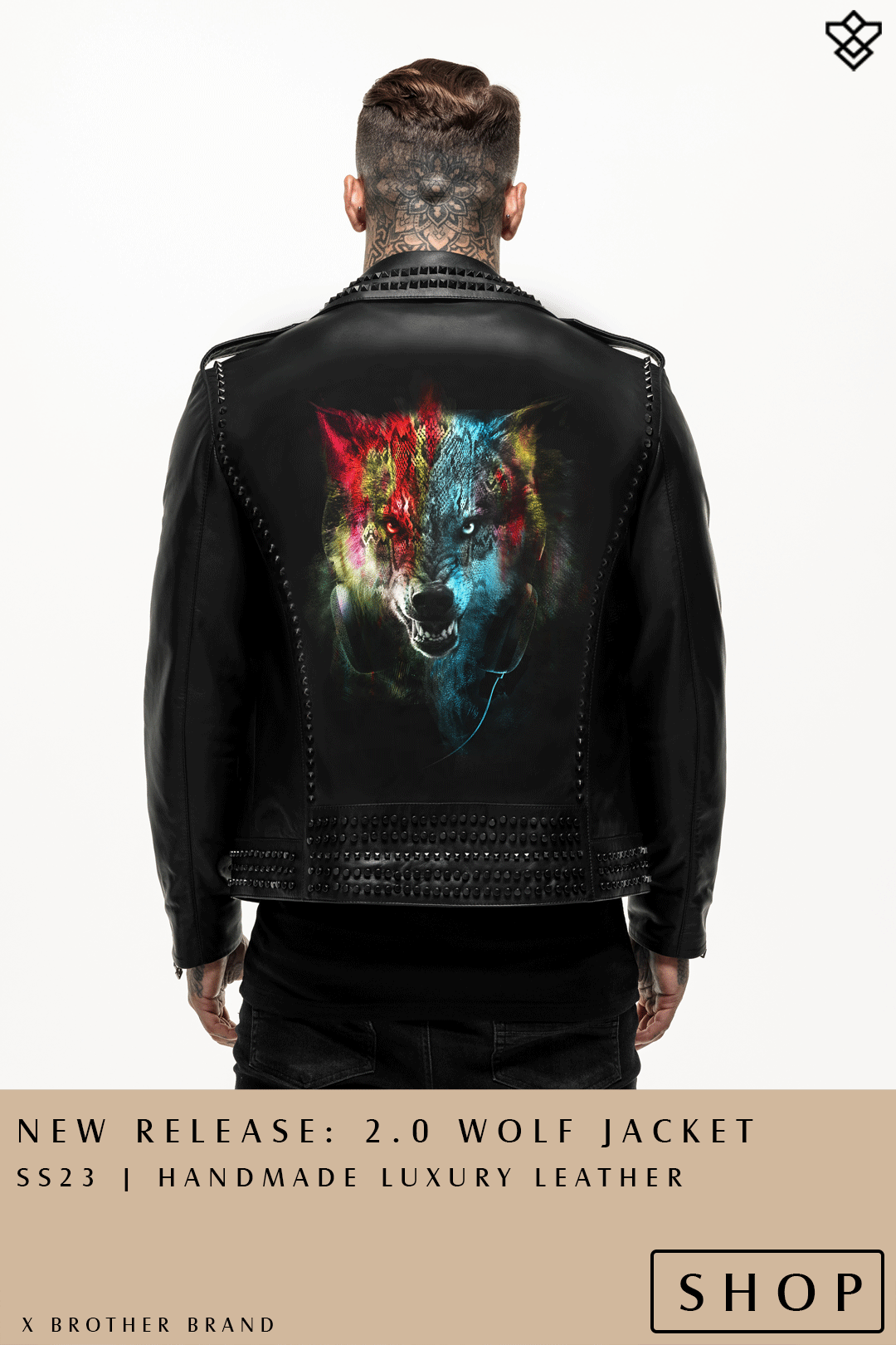  NEW RELEASE: 2.0 WOLF JACKET $S23 HANDMADE LUXURY LEATHER SHOP X BROTHER BRAND 